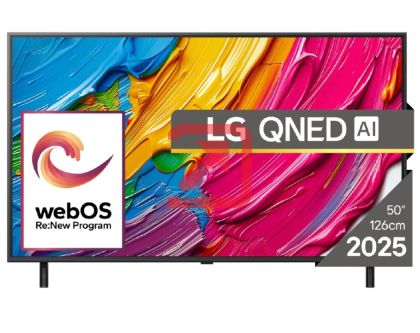 Телевизор LG 50QNED80A3A, 50" 4K QNED HDR Smart TV, 3840x2160, DVB-T2/C/S2, Alpha 7 AI Processor, HDR10 / HLG, webOS 25 ThinQ, VRR / ALLM / HGiG, 4K Upscaling, WiFi 5, Voice Controll, Bluetooth 5.1, AirPlay 2, LAN, CI, HDMI, SPDIF, Google Cast, 2 pole Sta