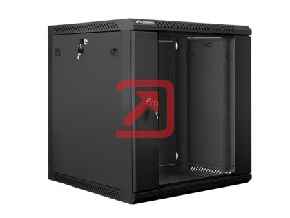Комуникационен шкаф Lanberg rack cabinet 19" wall-mount 12U / 600x600 for self-assembly (flat pack), black