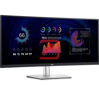 Монитор Dell P3424WE, 34" Curved, WQHD AG, IPS, 21:9, 5ms, 1000:1, 300 cd/m2, (3440x1440 ), 99% sRGB, HDMI, DP, USB-C PD of up to 90W, USB 3.2 hub, KVM ports, RJ45, ComfortView Plus, Height Adjustable, Swivel, Tilt, Black