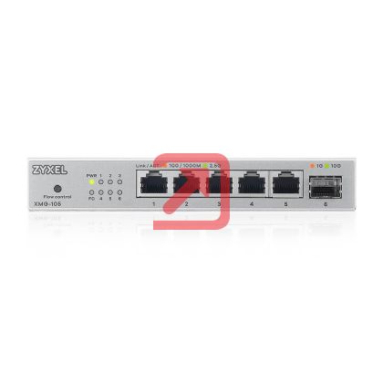 Комутатор ZyXEL XMG-105 5 Ports 2,5G + 1 SFP+ MultiGig unmanaged Desktop Switch