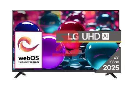 Телевизор LG 43UA73003LA, 43" 4K UltraHD TV 4K (3840x2160), DVB-T2/C/S2, webOS 25 Smart, ThinQ AI, Alpha 7 AI Processor, WiFi, HDR10 pro, HLG, ALLM/HGiG, 4K Upscaling, AI Sound pro, Multiple View, HDMI eARC, LAN, USB, Bluetooth, Google Cast, 2 Pole Stand,