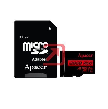 Памет Apacer 128GB microSDHC/SDXC UHS-I U1 V10 A1 (1 adapter)