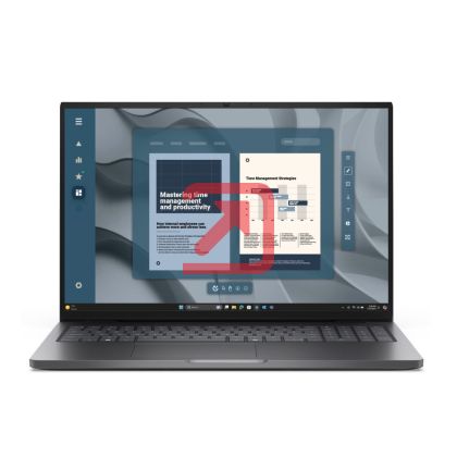 Лаптоп Dell Pro 16 PC16255, AMD Ryzen 5 PRO 230 (22 MB, 6C, up to 4.9 GHz, 16 TOPS NPU), 16.0" FHD+(1920x1200) IPS, AG, 300nits, 1x16 GB, DDR5, 5600 MT/s, 1 TB SSD, AMD Radeon 760M, FHD HDR+IR Cam and Mic, Wi-Fi 6E, FPR, Backlit Kb, Win 11 Pro, 3Y PS, Mag