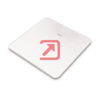 Везна Beurer GS 225 White Glass bathroom scale, Magic LED display; Automatic switch-off, overload indicator; height 2.7 cm; 180 kg / 100 g  5 years warranty; White