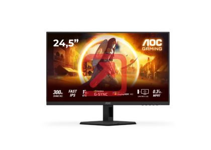 Монитор AOC 25G4SRE, 24.5" Fast IPS WLED, 1920x1080@300Hz (OC 310Hz), 1ms GtG, 0.3ms MPRT, 400cd m/2, 1000:1, 80M:1 DCR, Adaptive Sync, FlickerFree, Tilt, 2xHDMI, DP