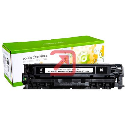 Тонер касета универсална Static Control Black HP no. 304A CC530A CRG-718B SUPER PREMIUM Съвместим консуматив, стандартен капацитет 3 500 стр.