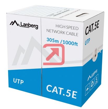 Кабел Lanberg LAN cable UTP CAT.5E 305m stranded CCA, grey