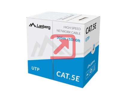 Кабел Lanberg Lan Cable UTP Cat.5e 305m Solid CCA Blue