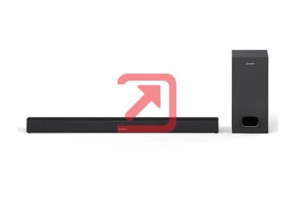 Аудио система Sharp Soundbar HT-SBW110, SLIM 180W 2.1 Wired Subwoofer, HDMI & BLUETOOTH, wireless music streaming, HDMI ARC/CEC, 3.5mm Aux-in, Digital Optical Audio Input, Matt black