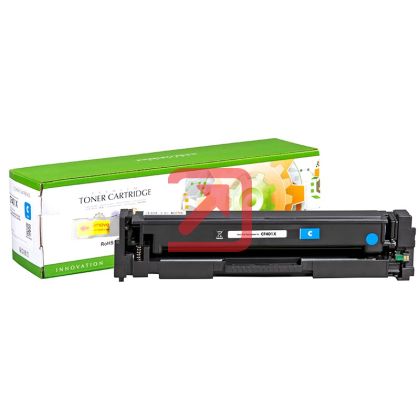 Тонер касета универсална Static Control Cyan HP no. 201X CF401X CRG-045HC SUPER PREMIUM Съвместим консуматив, голям капацитет 2 300 стр.