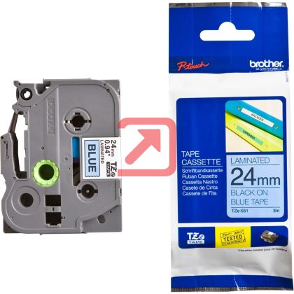 Консуматив Brother TZe-551 Tape Black on Blue, Laminated, 24mm, 8 m - Eco