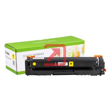 Тонер касета универсална Static Control Yellow HP no. 203X CF542X CRG-054HY SUPER PREMIUM Съвместим консуматив, голям капацитет 2 500 стр.