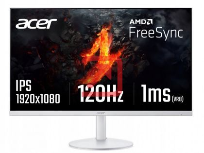 Монитор Acer SA243YG0wi, 23.8'' FHD (1920x1080) IPS, ZeroFrame, 120Hz, 1ms (VRB), AdaptiveSync, 250nits, VGA, HDMI, VisionCare, Energy Class E, White, 2Y