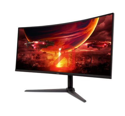 Монитор Acer Nitro XZ342CUV3bmiiphx, 34'' WQHD (3440x1440) VA, Curved 1500R, ZeroFrame, 180Hz, 1ms (VRB), HDR400, FreeSync Premium, 400nits, 2xHDMI, Speakers, DP, Audio Out, VisionCare, Energy Class F, Black, 2Y