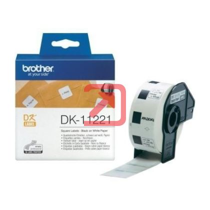 Консуматив Brother DK-11221 Square Paper Labels, 23mmx23mm, 1000 labels per roll (Black on White)