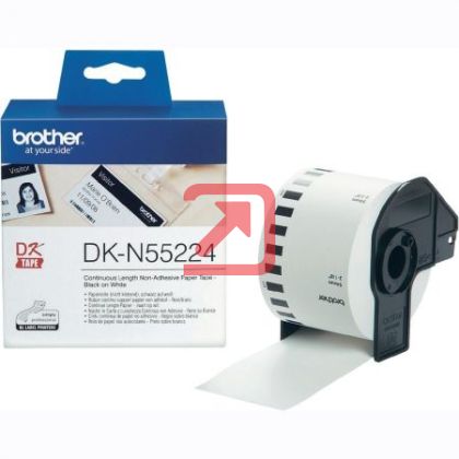 Консуматив Brother DK-N55224 Roll White Continuous Length Non-Adhesive Paper Tape 54mmx30.48M (Black on White)