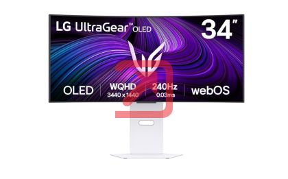 Монитор LG 34GX90SA-W, 34", OLED UltraGear 21:9 Curved Smart, IPS 0.03 ms, WQHD (3440x1440), 240Hz, HDR 10, 1500000:1, 250 cd/m2, DCI-P3 98.5%, USB 3.0, VRR, Free-sync, G-Sync, USB-C, PD 65W, HDMI, DP, PBP, Speakers, LG Switch, Height, Swivel, Tilt, White