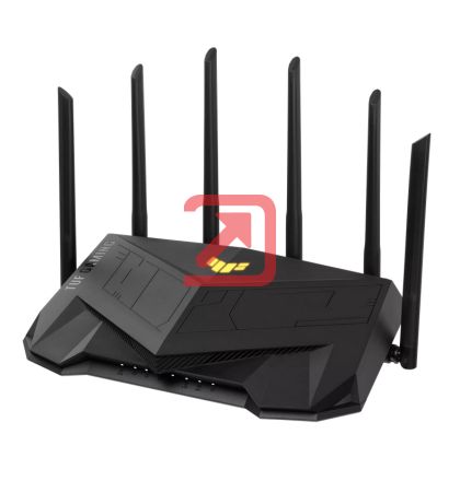 Рутер Asus Gaming Wireless TUF Router AX6000, Dual-Band, Quad-Core 2.0GHz CPU, 256MB/512MB Flash/RAM, 2.5G dual-port, AiProtection Pro, Adaptive QoS, VPN Fusion, IPTV, OFDMA, MU-MIMO, Beamforming, Link Aggregation, Port forwarding, AiM, Black