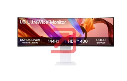 Монитор LG 49U950A-W, 49" 32:9 Curved UltraWide Dual QHD 5K 5120x1440 NANO IPS 1ms MBR, 144 Hz, 5ms, 400 cd/m2, 1000:1, HDR400, DCI-P3 98%,  USB Type-C, PD 90W, FreeSync, G-SYNC, PIP, 2 PBP, HDMI, DisplayPort, Speacer 2ch 10W, Tilt, Height, Swivel, Tiltan