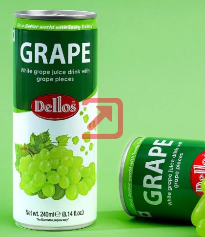 Безалкохолна напитка Dellos Бяло Грозде с парченца плод, 240 ml кен