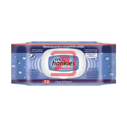 Мокри кърпи Wet Hankies Почистващи и ароматизиращи, 72 бр. в плик с капак