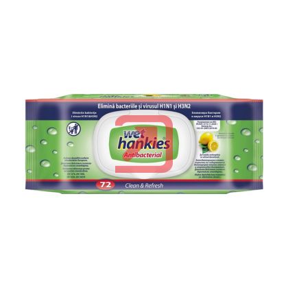Мокри кърпи Wet Hankies Почистващи и ароматизиращи, 72 бр. в плик с капак