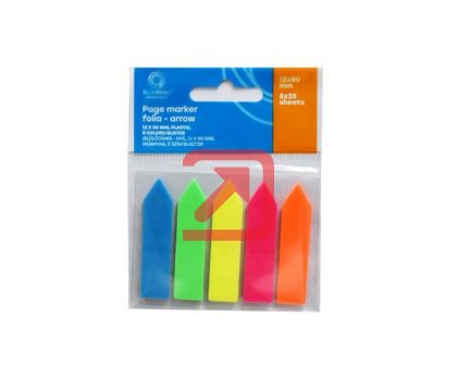 Лепящи индекси  Bluering Стрелка, PVC, 50x12 mm 5x25 л. Брилянт микс