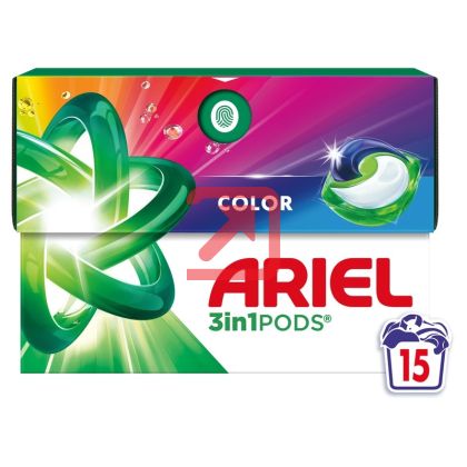 Капсули за пране Ariel 3-in-1 PODS® Color, 15 бр.