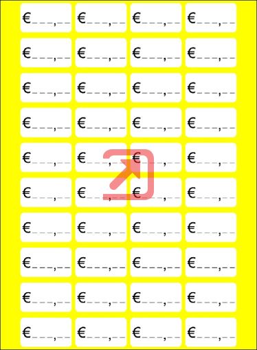 Етикети за цени EURO 28х16 mm 50л.х40ет./бандерол Бели