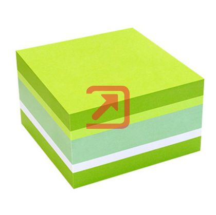 Самозалепващи листчета Office Point 75x75 mm, 450 л. Зелен неон микс