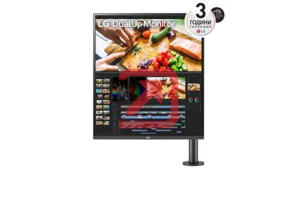 Монитор LG 28MQ780-B, 27.6" 16:18 DualUp Monitor, SDQHD Ergo (2560x2880) Nano IPS Display, DCI-P3 98%, 5ms, 1000:1, 300 cd/m2, HDR10, Speaker MAXX Audio, USB type-C, HDMI, Reader Mode, DP, PBP, Built-in KVM, Tilt/Height/Swivel/Pivot/Extend/Retract, Black