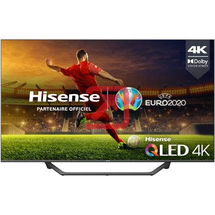 Телевизор Hisense 55" A7GQ, 4K Ultra HD 3840x2160, QLED, FALD,  Quantum Dot, HDR 10+, HLG, Dolby Vision, Dolby Atmos, Smart TV, WiFi 5GHz, WiFi Direct, BT, Anyview Cast,  3xHDMI, 2xUSB, LAN, CI+, DVB-T2/C/S2, Dark Grey