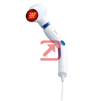 Масажор Beurer MG 40 infrared massager; Soothing vibration massage; Rotating massage head and 3-way adjustable handle; Infrared heat; 3 function levels; 4 interchangeable massage attachments