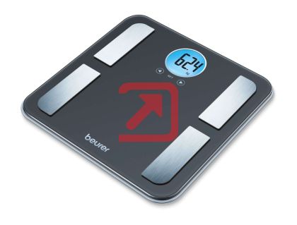 Везна Beurer BF 195 diagnostic bathroom scale; round LCD display; Weight, body fat, body water, muscle percentage, bone mass, AMR calorie display; 180 kg