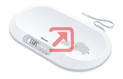 Везна Beurer BY 90 baby scale, Data transfer via Bluetooth, Automatic and manual hold function, Curved weighing surface, 10 Measurement memory spaces