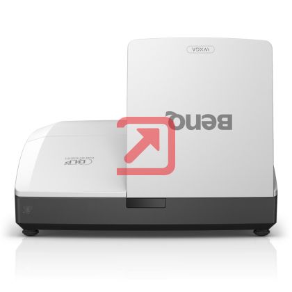 Мултимедиен проектор BenQ MW855UST+, DLP, WXGA (1280x800), Ultra Short-throw, 3500 ANSI Lumens, Contrast 10000:1, Vertical lens shift, HDMI 2.0 x2, RJ45, VGA in x1, VGA out,  Audio In/Out, RCA, 10W Speaker x2, Wall mount included, Optional Qcast and Inter