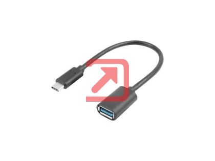 Адаптер Lanberg Adater Cable USB-C(M) 3.1->USB-A(F) OTG 15CM Black