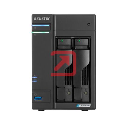 Мрежов сторидж Asustor Lockerstor AS6702T, 2 Bay NAS, Intel Jasper Lake 4C 2.0 GHz, 4GB DDR4 SODIMM, M.2 NVMe x4 slots (Diskless), USB 3.2 Gen 2x2, Dual 2.5GbE Ports, WOW (Wake on WAN), AES-NI hardware encryption, MyArchive (support btrfs and snapshot), S