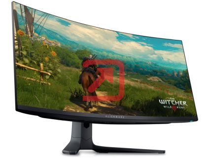Монитор Dell Alienware AW3423DWF, 34" CURVED QD-OLED GAMING LED 21:9 AR, 0.1ms GtG, WQHD (3440x1440), 165Hz, 1000:1, 250 cd/m2, AMD FreeSync Premium, HDR 400, 99.3% DCI-P3 ,HDMI, DP, USB 3.2 Hub, PIP, PBP, ComfortView, Height Adjustable, Swivel, Tilt, Bla