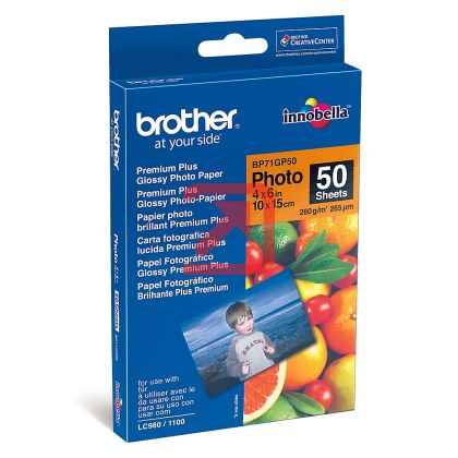 Хартия Brother BP71GP50 Premium Plus Glossy Photo Paper, A6 (4x6"), 50 Sheets