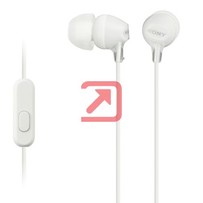 Слушалки Sony Headset MDR-EX15AP white