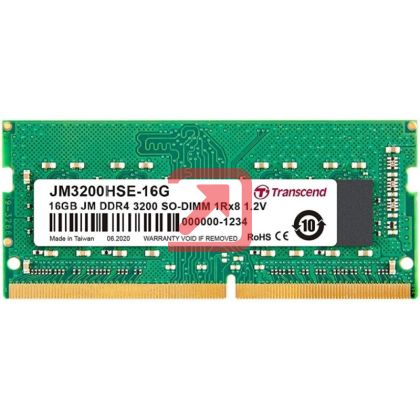 Памет Transcend 16GB JM DDR4 3200Mhz SO-DIMM 1Rx8 2Gx8 CL22 1.2V