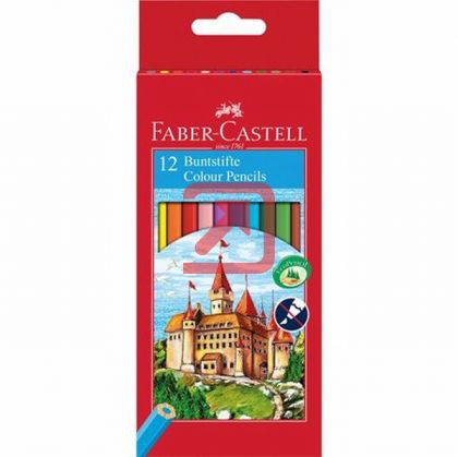 Цветни моливи Faber-Castell Castle Шестоъгълни, 12 цвята