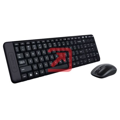 Клавиатура и мишка Logitech Combo MK220 Безжични, USB, Черни