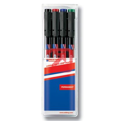 Комплект универсални перманентни OHP маркери Edding 140S 0.3 mm 4 цвята