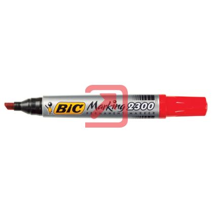 Перманентен маркер Bic 2300Скосен връх 3.1-5.3 mm Червен