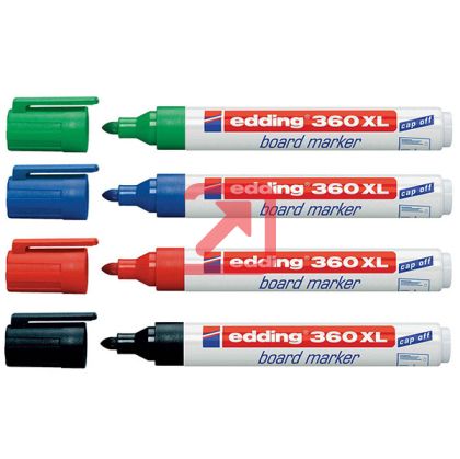 Комплект маркери за бяла дъска Edding 360XL 4 цвята, Объл връх 1.5-3 mm