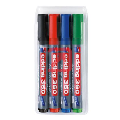Комплект маркери за бяла дъска Edding 360 4 цвята, Объл връх 1.5-3 mm