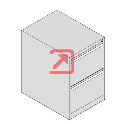 Шкаф за висящи папки Практик AFC02 Единичен с 2 чекмеджета, 46.6x63.1x71 cm, Сив