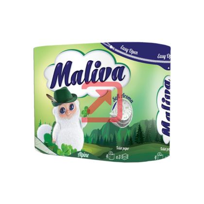 Тоалетна хартия Maliva 100% целулоза, трипластова 4 бр. Alpine